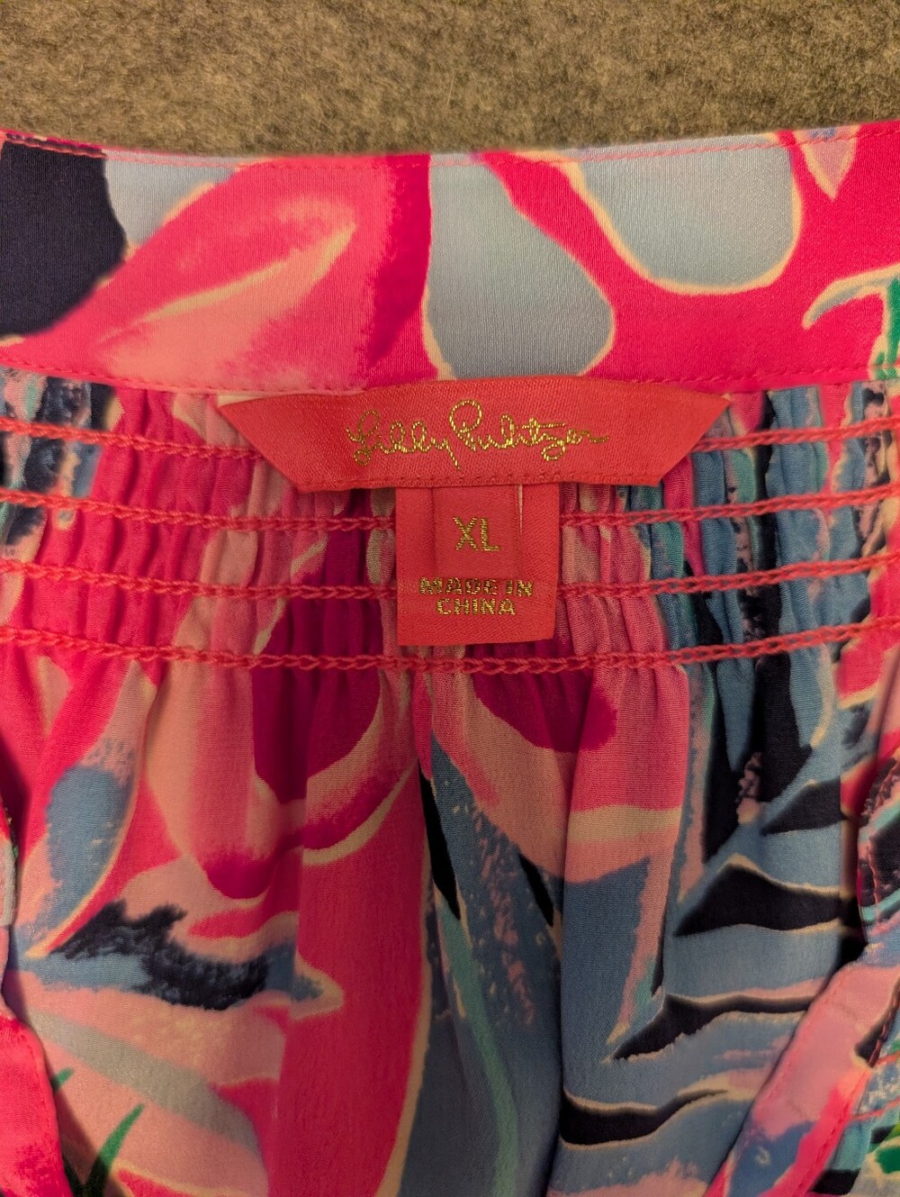 Lilly Pulitzer Silk Elsa Shirt XL - Picture 2 of 3